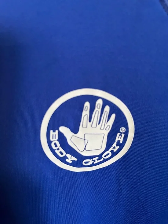 Body Glove Royal Blue Long Sleeve Rash Guard with White Hand Logo - Picture 3 of 5